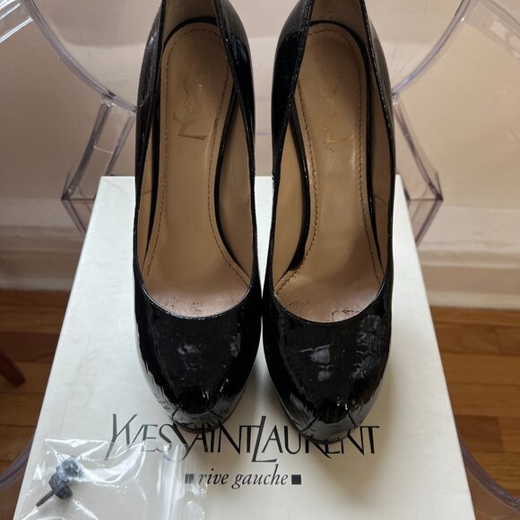 SAINT LAURENT YSL TRIBTOO PATENT PLATFORM PUMPS - Picture 13 of 16